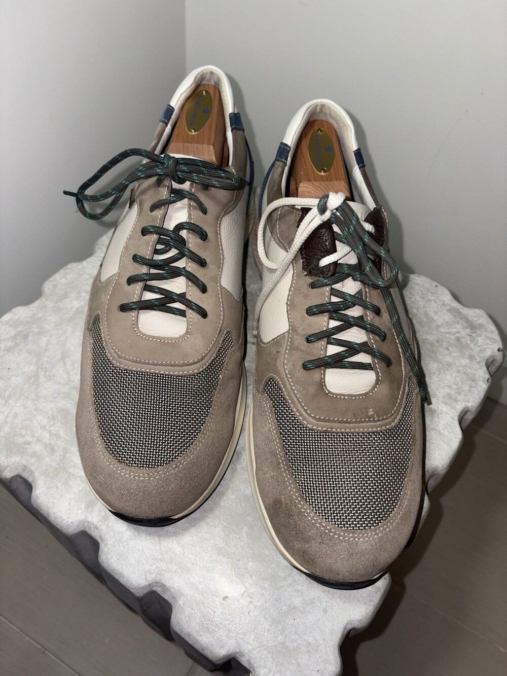 Mephisto Driss Men's Mixed-Media Warm Gray Sneakers SZ 10.5